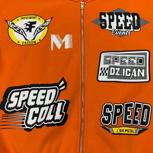 Custom Logo Graphic Racing Patch Hoodie Heavyweight 100% Cotton Fleece Streetwear Apparel Manufacturer Factory OEM Supplier - Product Image 6