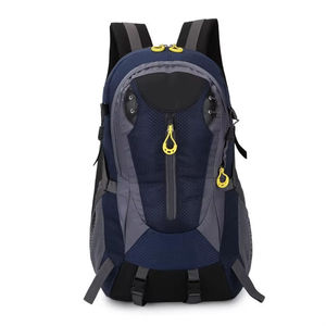 Navy Blue Hiking <b>Backpack</b> Dual Zipper Pulls Water Resistant Outdoor Travel Rucksack Breathable Shoulder Straps - Product Image 4