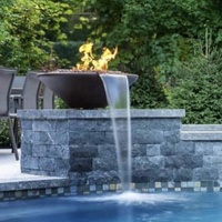 Wasserspiel Edelstahl-Feuerschale Wasserfall Schwimmbad-Feuerschalen