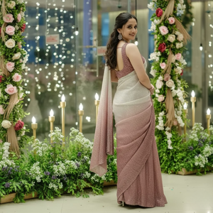 Chemise en soie de qualité supérieure avec broderie de paillettes sur toute la surface |   Nouvelle collection de vêtements de fête, de cérémonie et de mariage pour femmes - Product Image 2