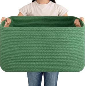 75L Eco-Friendly Modern Woven Cotton Rope <b>Storage</b> <b>Basket</b> 22x17x12 for Drink/Food Use in Living Room Bedroom Nursery - Product Image 1
