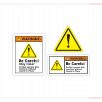 Autocollant de sécurité pour machines industrielles M19, finition mate, imperméable, résistant aux rayures, résistant à la chaleur, adhésif 3M, restez à distance