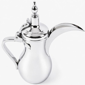 Arabic Dallah Serving Pot With Long Curved Spout And Covered Lid - Product Image 3