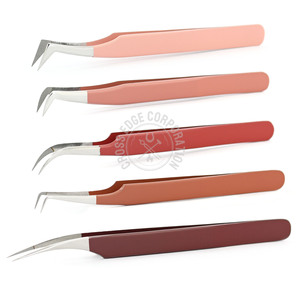 Novedad en puntas de fibra de Color desnudo, pinzas profesionales para extensión de pestañas, pestañas de volumen con logotipo personalizado, sostenibles - Product Image 1
