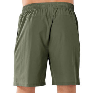 Shorts Bermuda pour homme, vert olive, taille élastique, séchage rapide, couleur unie, décontractés, en polyester, avec poches latérales - Product Image 3