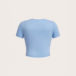Elegante Camiseta Corta de Algodón Suave para Mujer Estilo Urbano de EE. UU. - Ropa de Moda al por Mayor para Proveedores - Product Image 2