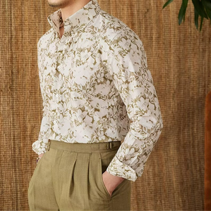 Camisa de Manga Larga para Hombre, Nueva Colección Verano 2026, Corte Slim, 100% Algodón, Estampada, Cuello Clásico, Transpirable, Alta Calidad, Casual y Versátil - Product Image 3