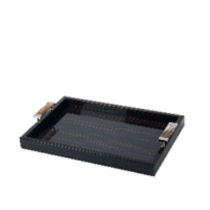 Premium Black Wooden Serving Tray with Handles Luxury Rectangular Decorative Tray for Home Hotel Restaurant Coffee <b>Table</b> Display - Product Image 2