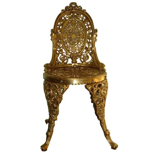 Antique <b>Gold</b> Cast Aluminum Realistic Modern Durable Handmade Decorative Chair Royal Throne Restaurant Furniture Decoration - Product Image 4