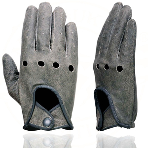 Samroz Sports Men's Cowhide Leather Gauntlet Motorcycle Hand <b>Gloves</b> - Product Image 1