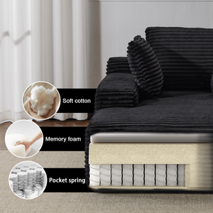 Doppia Chaise-Chaise-Lounge da interni imbottiti sovradimensionati con cuccette divano letto di lusso divano letto in velluto a coste sedia da lettura per - Product Image 6