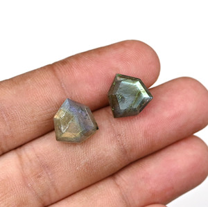Best Selling Natural Labradorite Hexagon Shape Step Cut High Polish 12mm Flatback Loose Gemstone Cabochon Jewelry Making Ring - Product Image 6