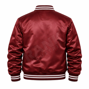 Chaqueta Varsity de Satén con Logotipo Personalizado para Hombre, Ropa de Moda, Producción en Masa, Chaqueta Varsity de Satén para Hombre - Product Image 2