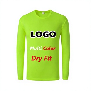 เสื้อยืดแขนยาวผู้ชาย คอกลม แห้งเร็ว พิมพ์ลายตัวอักษรด้านหน้า สีเขียวนีออน - Product Image 1