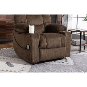 Poltrona Reclinabile Ultra Larga in Velluto con Funzione Massaggio e Riscaldamento, Funzione di Alzata Ausiliaria, Poltrona Elettrica Livi con Funzione Girevole - Product Image 2