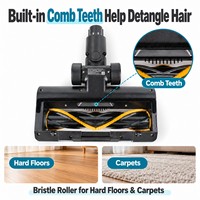 Tête de brosse de rechange à lumière bleue pour aspirateur Dreame V12/V16/V16 Beta/T20/T30/R10/R20 Pro
