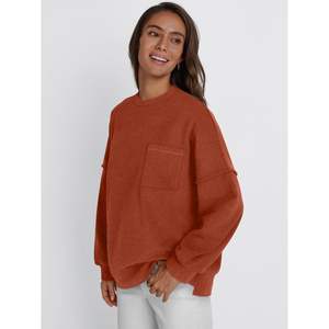 2025 2024 sudaderas de cuello redondo de manga larga de gran tamaño para mujer, Tops cómodos y cómodos para trajes de Otoño Invierno, sudaderas con capucha de moda - Product Image 2
