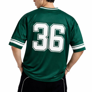 <b>Green</b> Sublimated American Football Wear Football Jerseys for Men's Mesh Polyester Plain Football Shirt Pullover Sports Clothing - Product Image 2