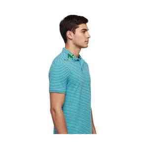 เสื้อโปโลลายทางยูนิเซ็กส์ NEXTEX สีเขียวน้ำเงิน แขนสั้น คอปกติดกระดุม ทรงคลาสสิก - Product Image 3