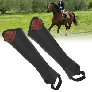 OEM Custom Genuine Leather <b>Half</b> <b>Chaps</b> Soft Cowhide Equestrian Riding Gaiters Professional Horse <b>Chaps</b> LHC-0047 - Product Image 6