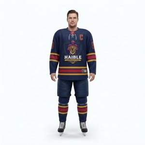 Maillot de hockey sur glace NCAA vintage personnalisé en maille solide, authentique, à lacets, coupe ample pour homme, automne/hiver - Product Image 1