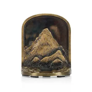 Sculpture d'animal artisanale haut de gamme en aluminium, style antique et moderne, plaquée or, pour décoration intérieure, accent de style - Product Image 4