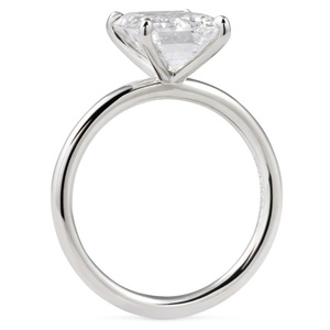 Anillo de compromiso y aniversario para mujer, con diamante de laboratorio de corte esmeralda de 3.09 ct, certificado IGI, oro blanco de 14K, solitario de 4 puntas. - Product Image 6