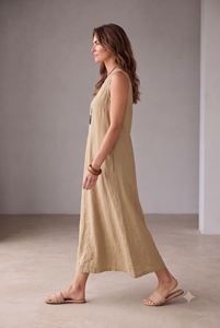 100% Cotton Slub <b>Dress</b> for Women Casual <b>Sleeveless</b> <b>Summer</b> Outfit Regular Fit Everyday Wear Gift for Her - Product Image 3