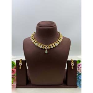 Indian Ethnic Artificial <b>Jewellery</b>-Kriti Chorski <b>Gold</b> Plated Delicate Necklace <b>Set</b> - Product Image 1