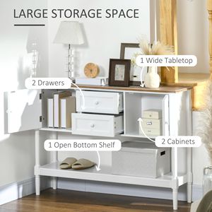 Contemporary Retro White Console <b>Table</b> with 2 Drawers Vintage <b>Sofa</b> <b>Side</b> <b>Table</b> for Entryway Living Room Bedroom - Product Image 5