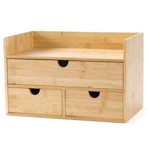 Bamboo <b>Rotating</b> <b>Desk</b> Organizer Pencil Holder - Wholesale Pine Wood Storage - Product Image 2