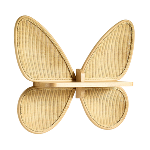 <b>Rustic</b> Natural Butterfly Rattan wall-mounted <b>shelf</b> for kids Woven Wall Hanging Decor Storage Rack for Books and Toys Companies - Product Image 1