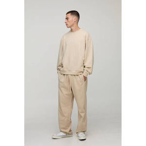 Sweat-shirt à col rond en molleton 100% coton 280 g/m², broderie personnalisée en usine, motif uni, écologique, respirant, pour homme, hiver - Product Image 1