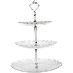 Support à gâteau en aluminium, plateau de service décoratif en métal argenté poli pour mariage, fête, présentation de desserts écologique pour la maison et l'hôtel - Product Image 3