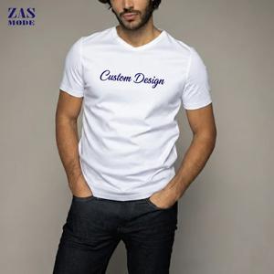 Camiseta de Manga Corta Casual para Hombre, Cuello en V, Corte Ajustado, 100% Algodón, Ecológica, de Secado Rápido, Calidad de Marca - Product Image 1