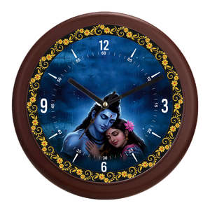 Reloj de Pared Religioso Shiv Parvati, Impresión Digital Personalizada, Arte Decorativo para Sala de Estar, Regalo para el Día de la Madre y Navidad - Product Image 1