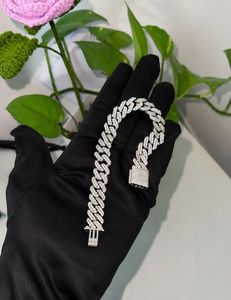 Pulsera de Dijes Hecha a Mano con Diamantes de Moissanita VVS de Corte Brillante, Joyería Clásica para Boda, Chapada en Rodio, Cierres de Caja Abierta, Uso Unisex - Product Image 4
