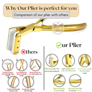 เครื่องมือต่อผมขายดี คีมหนีบแบบแบน สแตนเลส พร้อมด้ามจับซิลิโคนกันลื่น สปริงคู่ - Product Image 3