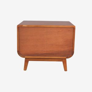Table de chevet minimaliste en teck massif Sovaline avec rangement, meubles de chambre durables - Product Image 3