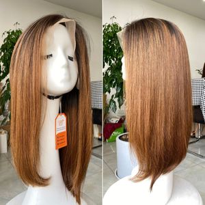 วิกผมคอมโบสุดพิเศษสำหรับคริสต์มาสวิกผมดิบมัดตรงปลายลูกไม้สองชั้น - Product Image 3