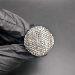 Luxury Moissanite Iced Out <b>Dome</b> <b>Ring</b> 925 Silver Hip Hop Jewelry Sparkling Statement <b>Ring</b> Mens Womens Gift Elegant Bold Style - Product Image 1
