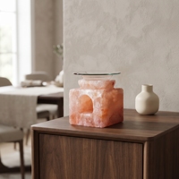 Diffuseur d'huiles essentielles en sel de roche de l'Himalaya, forme cube, décoration aromathérapie naturelle pour spa et relaxation à domicile