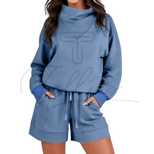 Women Two Piece <b>Set</b> Sweat Tracksuits High Quality Winter Season Casual Sweat Short and Hoodie <b>Set</b> Sweat Tracksuits for Women - Product Image 1
