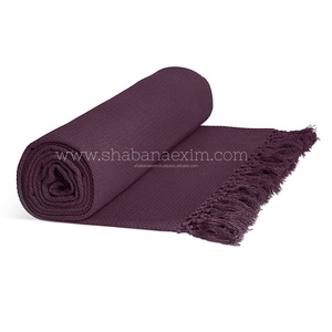 Manta de Textura Waffle Marrón, Suave, Ligera, Tejido Dobby para Todas las Temporadas, con Flecos, Proveedor de Ropa de Cama Premium para Hoteles, Exportación - Product Image 5