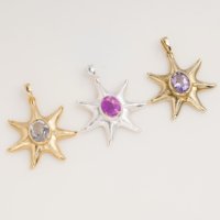 Pendentif Étoile de Mer en Améthyste Naturelle, Laiton Doré, Style Bohème Chrétien, Inspiré de l'Océan, Fait Main, Pierre Précieuse de Créateur, Cadeau Unique pour