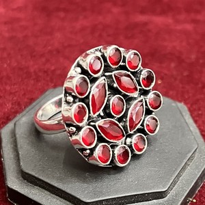 Bulk Price Men's Antique Silver Plated Brass Metal <b>Quartz</b> Garnet October Birthstone Eternity Band Classic <b>Ring</b> Wholesale Supply - Product Image 3