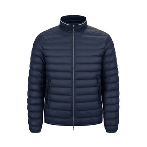 Unisex Canvas Lightweight Breathable Windproof Winter Puffer Jacket with Zipper Front Stand Collar Solid - Product Image 2