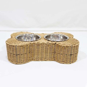 <b>Top</b> Rated Eco-Friendly Modern Oval Wire Frame Plastic & Iron <b>String</b> Raised Pet Food Water Station Dual Diner Base - Product Image 1