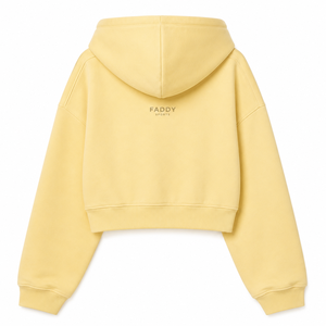 Custom Logo Women's <b>Cropped</b> <b>Zip</b> <b>Up</b> Hoodie Oversized Fleece Cotton Casual Streetwear Ladies Short Hooded Sweatshirt Wholesale - Product Image 3
