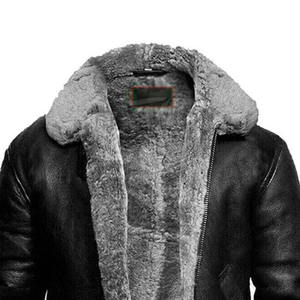 Chaqueta de Cuero con Forro de Borrego para Hombre, Estilo Moderno, Resistente al Viento, Chaqueta de Invierno Impermeable para Hombre, Venta en Línea - Product Image 3